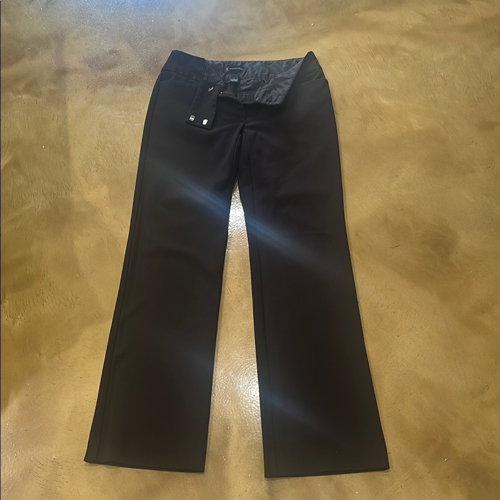 INC International Concepts Black Satin-Lined Skirt. Chocolate brown.